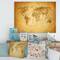 Designart - Ancient Map of The World X - Vintage Canvas Wall Art Print